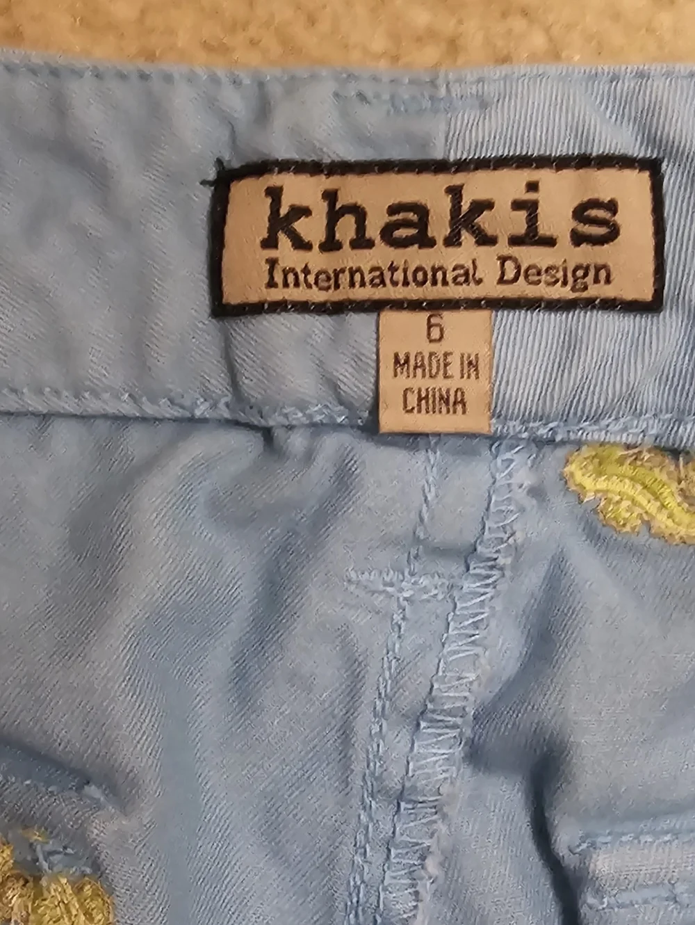 Light Blue Embroidered Ladies Shorts - Picture 4 of 5